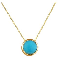 1.50 Carat Turquoise 14K Yellow Gold Necklace Stamped: 14K Total Necklace Weight: 1.4 Grams Length: 16 Inches Turquoise Weight: 1.50 Carat (6.50x6.50 Millimeters) Face Measures: 8.20x8.20 Millimeter SKU: [600187] 14k Yellow Gold Necklace, La Face, Turquoise Necklace, Jewelry Necklace Pendant, Gold Necklace, Jewelry Necklaces, Yellow Gold, Turquoise, Pendant Necklace