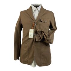 Brand: Cerruti 1881 Description: Nwt 100% Cotton 3 Button Single Vent Sport Coat Jacket Color: Brown Measurements: Medium Jacket: Armpit To Armpit- 21" Shoulder To Shoulder- 17.5" Sleeve Length- 26.5" Length- 31" Shipped With Usps Priority Mail Package. Fall Button-up Suits With Button Closure, Brown Blazer With Buttons And Lapel Collar, Unstructured Button-up Sport Coat With Pockets, Casual Suits With Lapel Collar And Buttons, Designer Blazer With Suit Collar And Pockets, Designer Sport Coat With Notch Lapel And Button Closure, Semi-formal Cotton Blazer With Buttons, Tailored Brown Sport Coat With Button-up, Tailored Brown Button-up Sport Coat