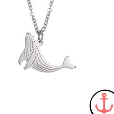 Whale Necklace Ocean-inspired Pendant Necklace With Lobster Clasp, Ocean-inspired Pendant Charm Necklace As Gift, Ocean-inspired Silver Necklaces With Charms, Ocean Color Pendant Necklace As Gift, Stainless Steel Anchor Necklace For Gifts, Stainless Steel Anchor Necklace For Gift, Ocean-inspired Charms Necklaces For Gifts, Ocean-inspired Charms Necklace As Gift, Ocean-inspired Charms Necklace For Gift