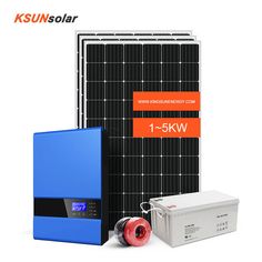 solar panel, battery pack and batteries on white background with text reading 1 - 6kw