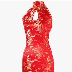 7fairy Women’s Wedding, Party, Club, Evening, Chinese New Year Red Dress Halter Backless Long Chinese Dress 2xl Or 10 Us Red. Pictures Do Not Do It Justice. Pretty. Chinese Long Dress, Red Pictures, Dress Halter, Chinese Dress, Chinese New Year, Red Color, Red Dress, Halter Dress, Wedding Party