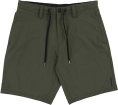 Meet your new favorite travel and outdoor companion. The Volcom Voltripper Hybrid Shorts have a light water-resistant coating, a 4-way stretch for mobility, and a mid-length 20" outseam for all-day comfort. Green 4-way Stretch Shorts For Outdoor, Midweight Green Nylon Bottoms, Sporty Green Waterproof Bottoms, Functional Outdoor Green Bottoms, Functional Green Outdoor Bottoms, Waterproof Green Bottoms For Hiking, Green Waterproof Bottoms For Hiking, Light Water, Recycled Bottles