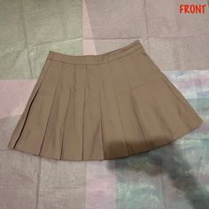 Forever 21 Dusty Pink Pleated Tennis Skirt (Medium) - Button & Zipper On The Side - 100% Polyester - Measurements: 13.5" Waist/ 22.5" Hip/ 15" Length/ 26" Sweep - Machine Wash Cold Brown Pleated Skort For Summer, Forever 21 Fitted Mini Skort, Forever 21 High-waisted Pleated Mini Skirt, Forever 21 Pleated Mini Skort, Forever 21 Pleated Flared Skort, Forever 21 Pleated Flared Mini Skirt, Forever 21 Pleated Mini Skirt, Forever 21 Fitted High Waist Skort, Forever 21 Lined Skirt Skort