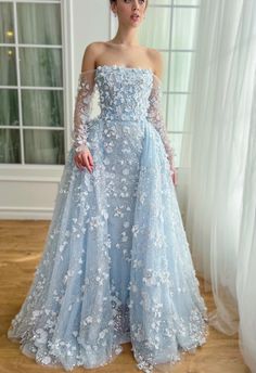 Baby Blue Serenade Gown Ethereal Dress Blue, Teuta Matoshi Blue, Teuta Matoshi Wedding Dress, Blue Gowns Elegant, Baby Blue Wedding Dress, Baby Blue Formal Dress, Pale Blue Wedding Dress, Baby Blue Wedding Dresses, Baby Blue Gown