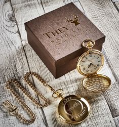 A  UNIQUE  DESIGN BY 'THEY SAID YES' - CAN BE PERSONALISED (we can change Birthday 70th We will create a watch with detailed artwork displaying the words and numbers diamond cut into the front of this Gold Pocket Watch An outstanding gift to treasure     This  Full Hunter 24k gold plated pocket watch has a reliable quartz movement and remote operated top button to quickly open case. The dial is striking - Brilliant white with Roman numerals.   Quartz battery operated.  EXTRA REAR ENGRAVING: We can add a name, date or a short message to the rear of the pocket watch! (Maximum 8 words) Make sure to select the extra rear engraving option at checkout and add your desired text in the box provided. OPT FOR A SINGLE ALBERT GOLD POCKET WATCH CHAIN WITH COIN FOB - JUST £5 EXTRA: This beautiful optio Luxury Quartz Movement Pocket Watch As Gift, Gold Pocket Watch, Detailed Artwork, Star Chain, Pocket Watch Chain, Pocket Watches, Watch Chain, Luxury Gift Box, 70th Birthday