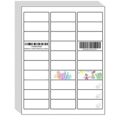 blank labels with barcodes on them are shown in the image, and there is no image to describe