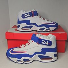 Size 11 Nike Air Griffey Max 1 Usa Mens Dx3723 100 Nike Sneakers For Sports Events With Round Toe, Nike Sneakers With Cushioned Footbed For Sports, Blue Low-top Custom Sneakers For Sports Events, Blue Low-top Sneakers For Sports Events, Blue Sneakers With Boost Midsole For Sports, Blue Sneakers With Boost Midsole For Sports Events, Blue Lace-up Sneakers For Sports Events, Blue Sneakers With Air Max Cushioning For Sports, Blue High-top Basketball Shoes