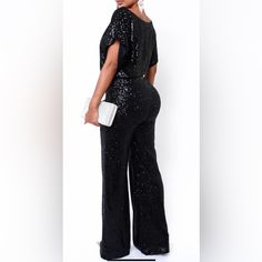 Aakaa Black Sequence Pants Suit Size S Two Pieces Side Zipper Inside Lining Approximate Measurements Top Armpits 19 Inches Shoulder To The End Of Top 19 Inches Bottom Waist 13.5 Rise 11.5 Inseam 33 Inches Cuff 11 Inches Sequence Pants, Flare Jumpsuit, Flowy Pants, Pants Suit, Palazzo Pants, To The End, 11 Inches, Bell Bottoms, Two Pieces