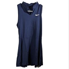 One Piece Tennis Dress Navy Blue Nike Womens Slim Fit Medium Dv3490 Removed Tag See Pictures For Details And Measurements. Tag Was Removed And Is Included Unattached. Nike Summer Dresses, Fitted Blue Tennis Dress, Blue Sleeveless Tennis Dress For Spring, Blue Sleeveless Spring Tennis Dress, Nike Casual Sleeveless Dress, Casual Nike Sleeveless Dress, Navy Blue Nike, Dress Navy Blue, Nike Womens