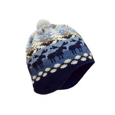 Knitted winter hat in Scandinavian style with reindeer Fair Isle landscape pattern. This soft and warm beanie with ears is perfect for the winter season. Suitable both for men and for women. You can choose a standard beanie with a little woolen pom-pom or a hat with a big pom-pom made out of arctic fox fur. I focus on producing fashionable and high-quality products which are inspired by Nordic and Icelandic styles. Perfect winter season set for skiing experience. Nice and warm winter accessories Winter Outdoor Soft Knit Hats, Winter Soft Knit Outdoor Hats, Outdoor Winter Soft Knit Hats, Winter Beanie With Fleece Lining, Warm Beanie For Outdoor Winter Wear, Warm Beanie For Outdoor Use, Winter Cap With Fleece Lining, Windproof Winter Hat, Warm Blue Beanie For Winter