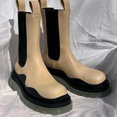 Never Worn. Comes With Box And Dustbags. Purchased From Ssense. Size 41 Cream Bottega Boots, Bottega Tire Boots, Bottega Veneta Shoes, Winter Rain, Bottega Veneta, Rain Boots, Women Shoes, Cream, Boots