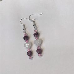 Beautiful! Heart Jewelry, Heart Earrings, Pink Purple, Handmade Jewelry, Jewelry Earrings, Women Jewelry, Purple, Pink, Women Shopping