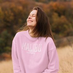 Malibu Style, Bear Silhouette, Flower Sweatshirt, Malibu California, Style Hoodie