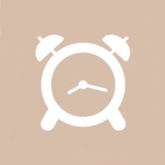 an alarm clock icon on a beige background