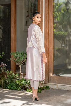 Bini Elegant Cotton Silk Bandhgala With Resham Embroidery, Elegant Dupatta Sets For Occasions, Designer Embroidered Nehru Jacket, Elegant Pant Set With Dabka For Designer Wear, Elegant Designer Pant Set With Dabka Detailing, Elegant Cotton Silk Sherwani With Resham Embroidery, Elegant Designer Wear Sets With Front Open, Elegant Sets With Floral Embroidery On Raw Silk, Elegant Sets With Floral Embroidery In Raw Silk