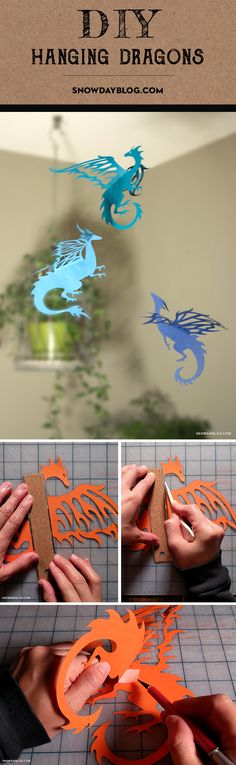 the instructions for how to make paper dragon decorations