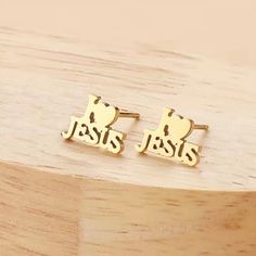 Rose Gold I Love Jesus Stud Earrings. I Jesus Earrings For Pierced Ears. Material: Stainless Steel *Fashion Jewelry *@Injoyclosetgems Faith Series Jesus Earrings, Cottagecore Jewelry, I Love Jesus, Multicolor Earrings, Golden Earrings, Love Jesus, Kate Spade Earrings, Tassel Drop Earrings, Vintage Cameo