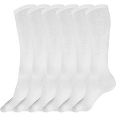 Solid White Knee High Socks - 3 pairs Breathable Comfortable Knee-high Socks, Comfortable Breathable Knee-high Socks, White Knee-high School Socks, White Knee High Socks, School Soccer, Striped Tube Socks, Leggings And Socks, Style Inspiration Casual, School Uniforms