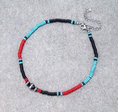 Black Heishi Beads Jewelry, Bohemian Black Beaded Bracelets With Beaded Chain, Southwestern Black Beaded Necklaces For Festivals, Southwestern Black Beaded Bracelet With Colorful Beads, Southwestern Style Black Beaded Bracelet With Colorful Beads, Southwestern Black Beaded Necklace For Festivals, Southwestern Black Necklace With Colorful Beads, Bracelet Ideas For Men, Black Silver Bracelet