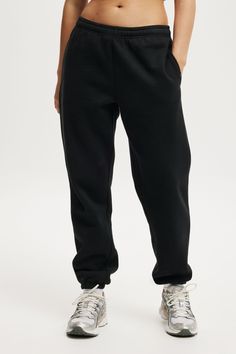 Plush Gym Track PantBody - Plush Essential Gym Sweatpant - BlackCotton On | Women | Clothing | Sweats & Hoodies | SweatpantsCotton On | Women | Clothing | Sweats & Hoodies | SweatpantsCotton On | Women | Clothing | Sweats & Hoodies | Sweatpants Basic Sports Bottoms With Comfort Waistband, Black Tapered Sports Pants, Black Tapered Leg Sports Pants, Black Tapered Leg Sportswear Pants, Basic Solid Sports Bottoms, Solid Full Length Sportswear Bottoms, Solid Full-length Sportswear Bottoms, Black Full-length Sportswear Bottoms, Black Straight Leg Sportswear Pants