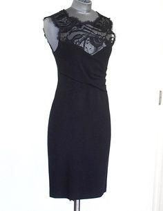 Guaranteed authentic Emilio Pucci black sleeveless dress with beautiful lace inset. Bodice has figure enhancing criss cross panels.Bold rear zip in gold with embossed pull.The perfect LBD from dinner to cocktail party.Fabric is viscose, nylon and elastane.final saleSIZE 4DRESS MEASURES:LENGTH 36"UNDERARM TO UNDERARM 14.75"WAIST 13.5" HIP 15.5"CONDITION:MINT Sleeveless Evening Dress With Lace Trim For Gala, Chic Sleeveless Evening Dress With Lace Bodice, Chic Evening Dress With Lace Trim For Formal Events, Elegant Evening Dress With Lace Trim For Night Out, Elegant Lace Bodice Dress For Night Out, Elegant Sleeveless Evening Dress With Lace Trim, Sleeveless Evening Dress With Lace Trim, Black Sleeveless Evening Dress With Lace Bodice, Chic Sleeveless Evening Dress With Sheer Back