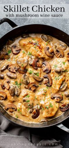 skillet chicken with mushrooms and wine sauce