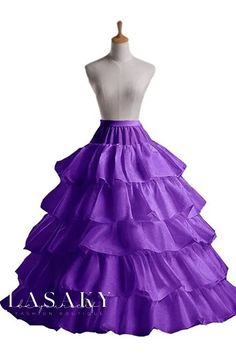 Lasaky - Elegant Fishbone Wedding Gown: Strapless Design with Sturdy 4 Steel Boned Construction and 5 Layers of Ruffle Hem for Enhanced Volume. Purple Ruffled Ball Gown For Wedding, Fitted Ball Gown With Attached Cancan For Quinceanera, Fitted Gown With Attached Cancan For Prom Season, Purple Tiered Dress For Wedding, Tiered Gown For Wedding And Prom Season, Wedding Gown With Attached Cancan For Prom Season, Gown With Attached Cancan For Wedding And Prom Season, Fitted Purple Petticoat, Fitted Tiered Petticoat For Wedding