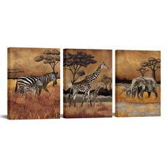 PRICES MAY VARY. Transform your living space into a safari paradise with stunning, waterproof canvas wall art featuring Mom and baby Elephants, Zebras and Giraffes in their natural habitat! Enjoy the high level of craftsmanship with a sturdy, framed 12"x16"x3pc artwork set; sure to add character and life to any room it graces. Made from high-quality materials, this African animal canvas set boasts superior durability and is perfect for anyone looking for a touch of elegance and style. Showcase y Mom And Baby Pictures, Elephant Canvas Painting, Zebra Artwork, Safari Wall Art, Home Office Wall Decor, Home Office Wall, Artwork For Home, Office Wall Decor, Office Wall