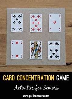 the card concentration game is an easy way to teach kids about playing cards