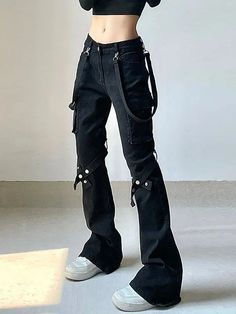 𝔇𝔢𝔱𝔞𝔦𝔩𝔰: Style: Darkwear, Techwear, Streetwear Material: Jersey + Polyester. Stretchable and durable material Premium fabric for this street style pants, details refined Featured with its buckle strap design, it is sassy & edgy. Enjoy free shipping with a purchase of over 80$ SIZE LENGTH WAIST HIPS 42 in 27 in 37 inM 43 in 28 in 38 inL 43 in 30 in 40 inItem measured by hands may have 1-2 in differences.SIZE LENGTH WAIST HIPS 108 cm 68 cm 93 cmM 109 cm 72 cm 97 cmL 110 cm 76 cm 101 cmItem Goth Pants, High Waisted Cargo Pants, Strap Pants, Bell Pants, Oversize Casual, Loose Trousers, Low Rise Jeans, Swimsuit Tops, Pajamas Women