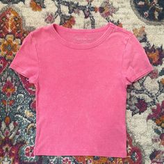 American Eagle Pink Baby Tee!! Never Worn Perfect Condition!! Poshmark Clothes, Pink Baby Tee, Pink Shirts, American Eagle Outfits, Pinterest Closet, Shirts Women, Pink Baby, Pink Shirt, Lookbook Outfits