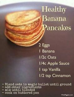 an image of some pancakes on top of each other with the words healthy banana pancakes