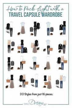 How to Pack Light with a Stylish Capsule Wardrobe for Travel Outfit Planner Printable, Travel Outfit Planner, Capsule Wardrobe For Travel, Stylish Travel Outfit, Stylish Capsule Wardrobe, Travel Light Packing, Comfy Travel Outfit, Outfit Planner