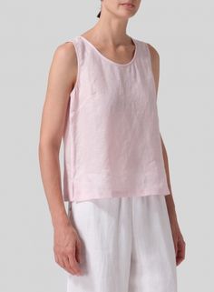 Linen Sleeveless Pullover Top Relaxed Fit Tank Top For Spring Everyday Wear, Relaxed Fit Tank Top For Everyday Spring Wear, Versatile Tank Top For Day Out, Versatile Relaxed Fit Tank Top, Spring Relaxed Fit Scoop Neck Tank Top, Scoop Neck Summer Vest For Everyday Use, Everyday Summer Top With Scoop Neck, Chic Spring Tank Vest, Chic Cami Vest For Spring