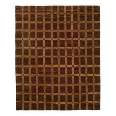 Brown Traditional Wool Rug - 7'10" x 9'3" Default Title Mustard Rug, Rugs Contemporary, Linen Candle, Brown Carpet, Abc Carpet, Silk Pillow, Classic Rugs, Belgian Linen, Patterned Carpet