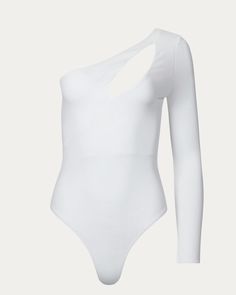 Pair this number with your favorite high-waisted jeans. It's made fromlightweightribbed stretch-jersey with a graphic cutout and one long sleeve.Fabrication: 92% Nylon, 8% ElastaneCare: Hand wash cold, lay flat to dryStandard Clothing Sizing LUSH One-Sleeve Cutout Bodysuit in Off White | Off White | Materials & Care Instructions: ['92% Nylon, 8% Elastane', 'Made in USA'] Cutout Tops For Night Out, Elastane Cutout Tops For Night Out, Spring Bodysuit With Thumbholes, Night Out Cutout Tops, Spring High Stretch Elastane Bodysuit, Fitted One-shoulder Cutout Bodysuit, One Shoulder Fitted Cutout Bodysuit, White Elastane Bodysuit, Cutout Long Sleeve Stretch Bodysuit