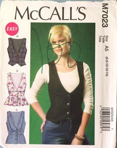 a woman's vest and top sewing pattern