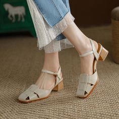 CHIKO Apolinaria Square Toe Block Heels Heeled Sandals Summer Women Shoes, Casual High Heels, Mid Heel Shoes, Square Toe Sandals, Womens Chunky Heels, Stylish Sandals, Beige Shoes, Brown Sandals, Sandal Fashion