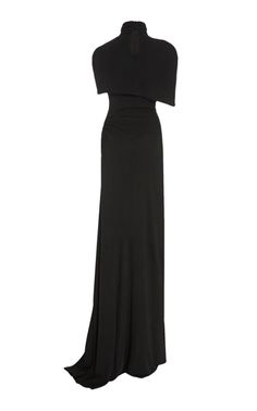 Brandon MaxwellCape-effect Draped Stretch Jersey Gown - Runway Catalog Luxury Fitted Pre-draped Maxi Dress, Luxury Pre-draped Maxi Evening Dress, Luxury Fitted Dress With Overlay, Luxury Pre-draped Evening Maxi Dress, Luxury Draped Sleeves Cocktail Maxi Dress, Luxury Off-shoulder Pre-draped Maxi Dress, Luxury Draped Stretch Maxi Dress, Luxury Black Pre-draped Dress, Black Luxury Draped Dress