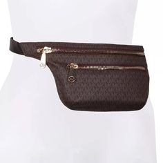 Michael Kors Faux Leather Belt Bag Nwt A Trim Belt Bag Made From Textured Faux Leather Serves As A Versatile Around-Town Or Travel Accessory. New With Tag Top Zip Or Flap Closure Exterior Zip Or Snap Pocket Monogram Mk Adjustable Belt Pvc Chocolate Color Fanny Pack Versatile Brown Belt Bag For Mobile Phone, Brown Belt Bag With Zipper Closure As Shoulder Bag, Brown Belt Bag With Zipper Closure, Trendy Michael Kors Bag With Zipper Closure, Brown Travel Belt Bag With Zipper, Trendy Brown Pouch Belt Bag, Michael Kors Leather Shoulder Bag With Zipper Pocket, Michael Kors Shoulder Bag With Zipper Pocket, Michael Kors Shoulder Bag With Zipper For Everyday Use