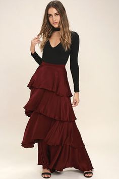 Women’s Pants, Skirts, Shorts and Mini-Skirts for Women. Tiered Maxi Skirt For Fall Party, Elegant Spring Maxi Skirt For Night Out, Chic Tiered Maxi Skirt For Party, Fall Long Skirt For Night Out, Fall Party Ruffled Skirt, Fitted Chic Maxi Skirt For Cocktail, Chic Fitted Maxi Skirt For Cocktail, Elegant Skirted Dresses For Fall, Elegant Spring Skirt For Going Out