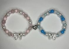 Blue and Pink bow matching bracelets. It comes with both bracelets when you order. Cheap Blue Bracelet For Best Friend, Cute Adjustable Bow As Gift, Adjustable Blue Bow With Ribbon, Adjustable Blue Ribbon Bow, Adjustable Bow Bracelet Gift, Adjustable Bow Bracelet For Gift, Adjustable Bow Bracelet As Gift, Adjustable Ribbon Bow Gift, Cute Blue Bracelets For Party