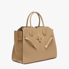 Women's Beige Luxury Two Handles Medium Bag | Valextra Beige Luxury, Micro Bags, Medium Bag, Top Handle Handbags, Backpack Travel Bag, Business Bag, Small Accessories, Classic Leather, Medium Bags