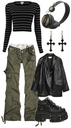 Look 80s, Moda Grunge, 00s Mode, Grunge Fits, Mode Hippie, Y2k Outfits