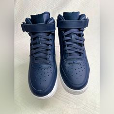 Nike: Air Force 1 Mid (Gs) Obsidian/ Obsidian- White Size 4.5y New **Shoes Are Authentic & New, But The Condition Of The Box May Vary. Navy Sporty Non-slip Sneakers, Sporty Navy Non-slip Sneakers, Casual Navy Non-slip Sneakers, Casual Blue Nike Air Force 1 With Rubber Sole, Navy Non-slip Low-top Sneakers, Blue Synthetic Nike Air Force 1 Sneakers, Blue Synthetic Nike Air Force 1 Lace-up, Blue Synthetic Lace-up Nike Air Force 1, Casual Navy Basketball Shoes With Round Toe