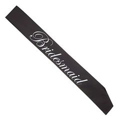 Ella Celebration Bridesmaid Sash (Set of 1) Wedding Event Staple: No wedding event is complete without something to identify the Bridal Party. With this sash, she’ll completely embrace her role. Picture-perfect: Don’t start your photo session without this sash for your special lady. She will surely look back at those photos with a smile. Elegant and Fun: All bridal parties want to hit that balance of girly fun and womanly elegance. This sash hits that sweet spot. Black and white are the perfect Bachelorette Party Accessories, Bridesmaid Satin, Bridesmaid Sash, Bride To Be Sash, Black Bridesmaids, Black Bride, Bridal Parties, Wedding Sash, Bridesmaid Accessories