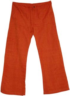 Orange Red Plain Lounge Pants - These cotton well-stitched pants are in one of the new designs and cut - very chic, boho, and so liberal with its design and color. Made of cotton, the lounge pants are airy and comfortable with a drawstring. There are two size pockets, one at right knee, and a pocket at back. The lounge pants have wide legs, and are very comfortable for lounge settings. Spend your weekend evening in style! Size: XL, L, M, S (contact for available size); Length: 40 inches (Size M) Red Cotton Wide Leg Pants With Relaxed Fit, Red Cotton Relaxed Fit Wide Leg Pants, Casual Red Cotton Wide Leg Pants, Red Cotton Hippie Pants, Red Wide Leg Cotton Harem Pants, Hippie Red Cotton Pants, Red Cotton Harem Pants For Summer, Red Cotton Wide Leg Pants With Loosely Fitted Hips, Red Wide Leg Cotton Pants