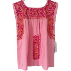 J. Marie Women's Blouse, Size S, Regular Fit - Pink. This Mia Jane Top Features Elegant Embroidery, Creating An Artisanal And Flattering Silhouette. Material Specifics Are Not Provided. Suitable For Casual Occasions. Condition: New With Tags. Pink Short Sleeve Embroidered Top For Summer, Fitted Pink Bohemian Blouse, Spring Pink Embroidered Top For Beach, Pink Embroidered Top For Spring Beach, Fitted Embroidered Pink Tops, Fitted Pink Embroidered Tops, Pink Embroidered Top For Beach In Spring, Feminine Pink Blouse For Beach, Pink Embroidered Top For Beach And Spring Season