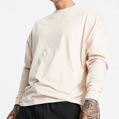 Brand: Asos Style: Asos Design Oversize Unisex Long Sleeve Tee Color: Beige Size: Large {Fits Like A Women's Size L Men's Size M} Material: 100% Organic Cotton Details: Brand New, Never Worn {Nwt} Unisex Style Long Sleeves Crewneck Drop Shoulders Ribbed Cuffs Slightly Oversized, Airy Fit Comes From A Smoke-Free, Pet-Free Home Spring Oversized Beige T-shirt, Beige Long Sleeve T-shirt With Relaxed Fit, Relaxed Cream Crew Neck Top, Cream Crew Neck Top For Streetwear, Relaxed Long Sleeve T-shirt For Spring, Relaxed Long Sleeve Spring T-shirt, Spring Relaxed Long Sleeve T-shirt, Beige Long Sleeve Streetwear Tops, Beige Long Sleeve Tops For Streetwear