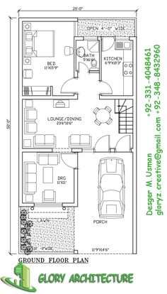 the floor plan for a two story house with an attached living room and kitchen area